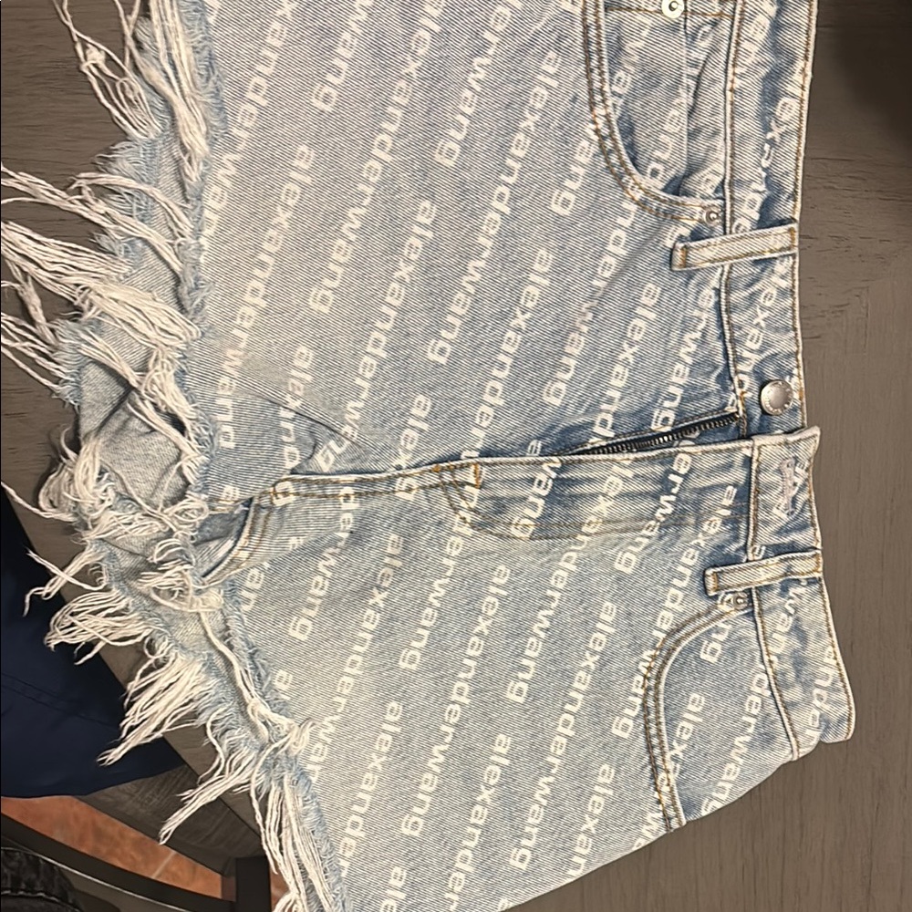 Alexander Wang Light Blue Denim Shorts